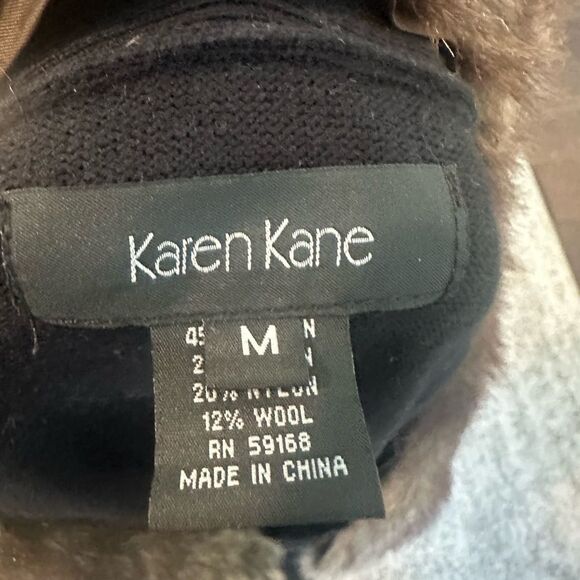 Karen Kane Black Long-line Faux Fur Cardigan Sweater M - Picture 7 of 8